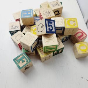 Wooden Toy Blocks 31 pc. Letters, Numbers, Animals etc.
